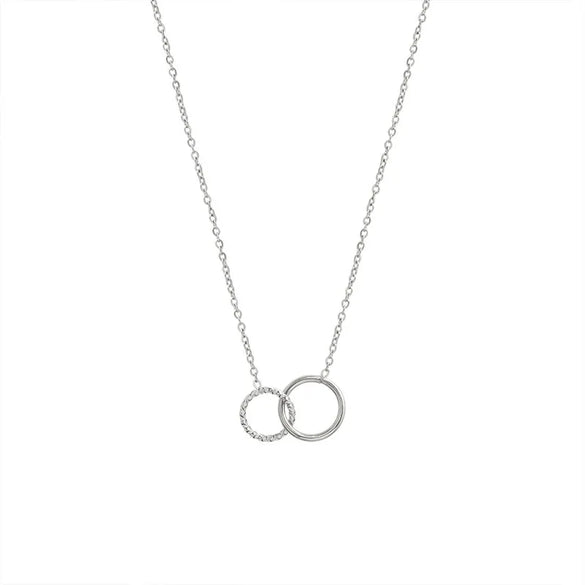 Wholesale Jewelry Simple Style Commute Double Ring Titanium Steel 18K Gold Plated Plating Bracelets Necklace