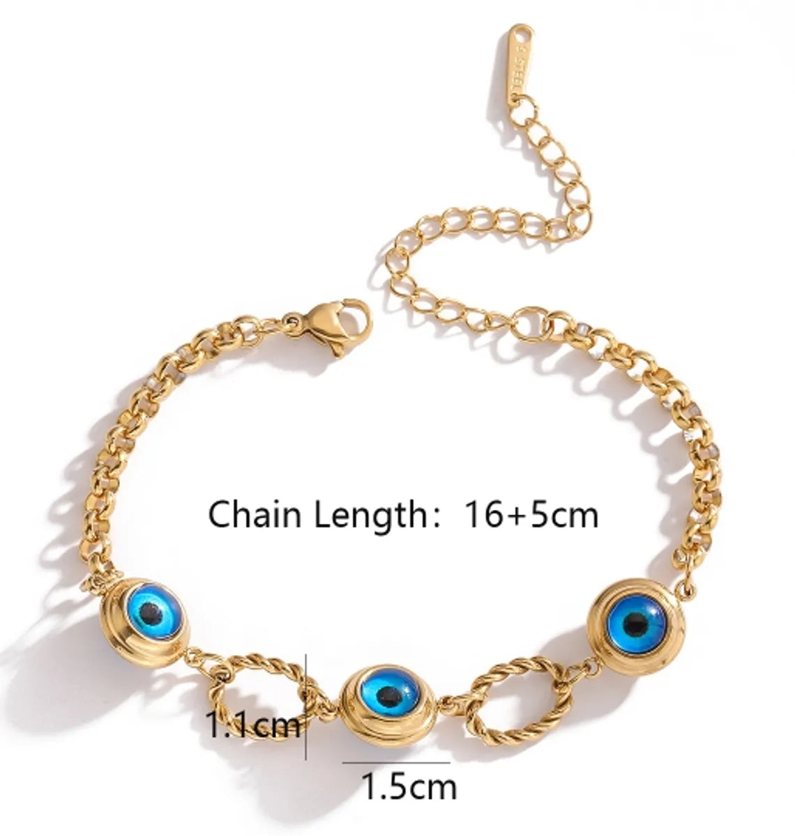 Simple Style Commute Eye Titanium Steel Plating 18k Gold Plated Bracelets