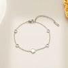 Simple Style Commute Flower Titanium Steel Inlay Shell Bracelets