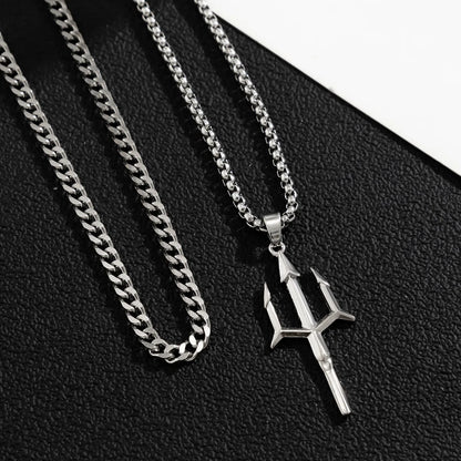 Simple Style Commute Geometric Alloy Iron Plating Men'S Double Layer Necklaces