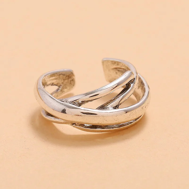 Simple Style Commute Geometric Alloy Unisex Open Rings