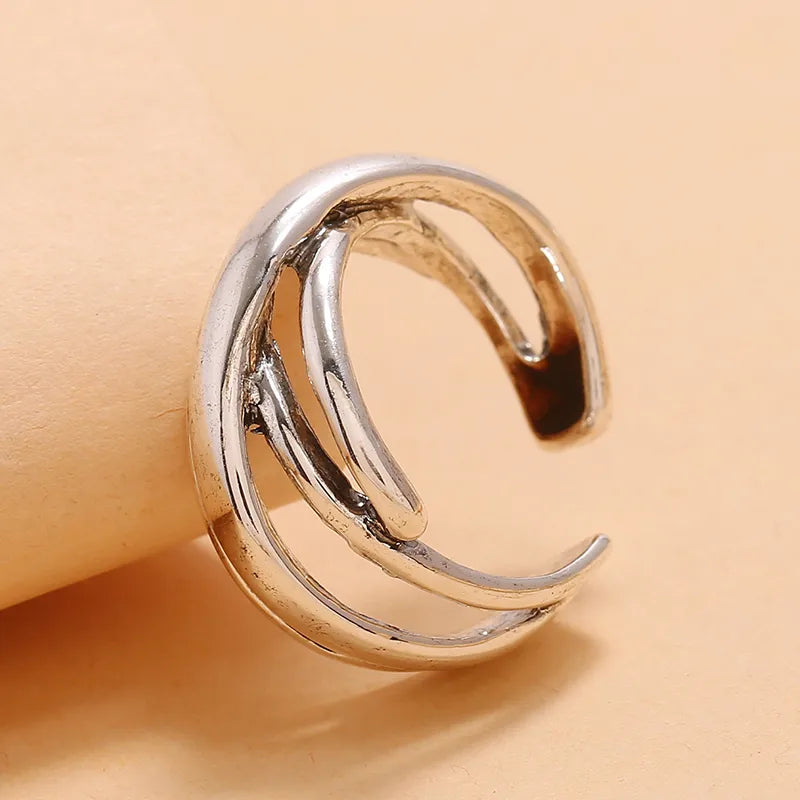 Simple Style Commute Geometric Alloy Unisex Open Rings