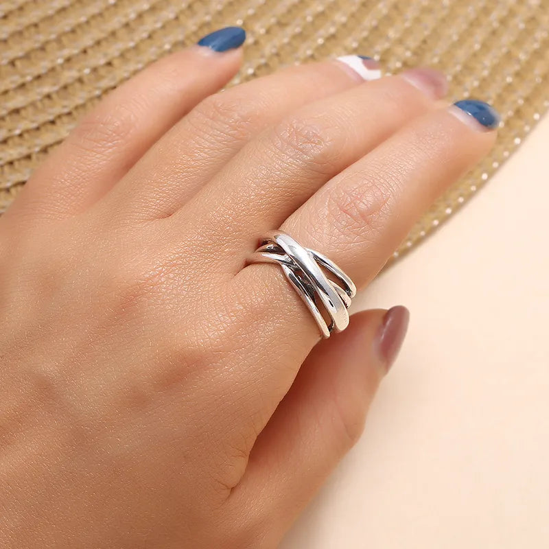 Simple Style Commute Geometric Alloy Unisex Open Rings