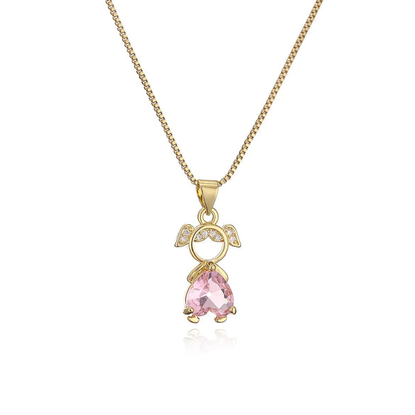 Simple Style Commute Geometric Copper 18k Gold Plated Zircon Pendant Necklace In Bulk