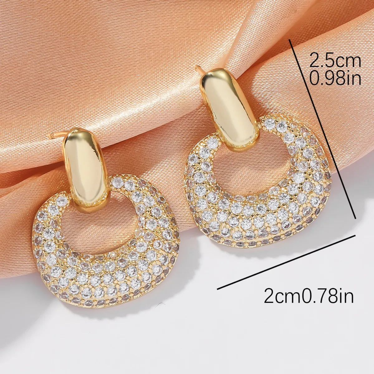 Simple Style Commute Geometric Plating Inlay Copper Rhinestones Drop Earrings