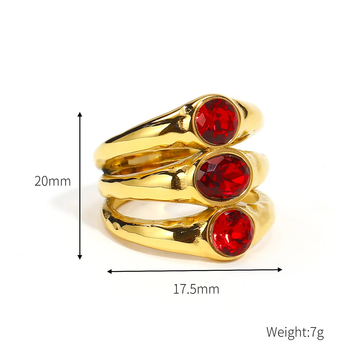 Simple Style Commute Geometric Titanium Steel Inlay Zircon Rings