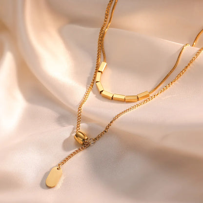 Simple Style Commute Geometric Titanium Steel Plating 18k Gold Plated Necklace