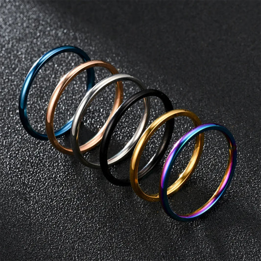 Simple Style Commute Geometric Titanium Steel Plating Unisex Rings