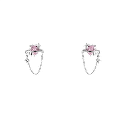 Simple Style Commute Heart Shape Alloy Inlay Zircon Women's Earrings