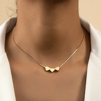 Simple Style Commute Heart Shape Alloy Plating 14k Gold Plated Women's Necklace