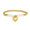 Simple Style Commute Heart Shape Copper Plating Inlay Artificial Pearls Zircon 18k Gold Plated Bracelets