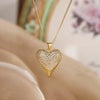 Simple Style Commute Heart Shape Copper Plating Inlay Zircon 18k Gold Plated Pendant Necklace