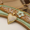 Simple Style Commute Heart Shape Copper Plating Inlay Zircon 18k Gold Plated Pendant Necklace