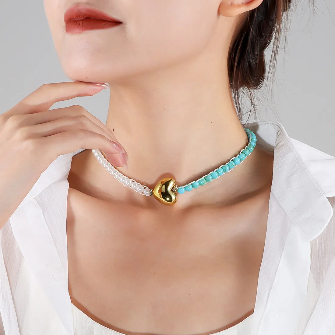 Simple Style Commute Heart Shape Plastic Wholesale Choker