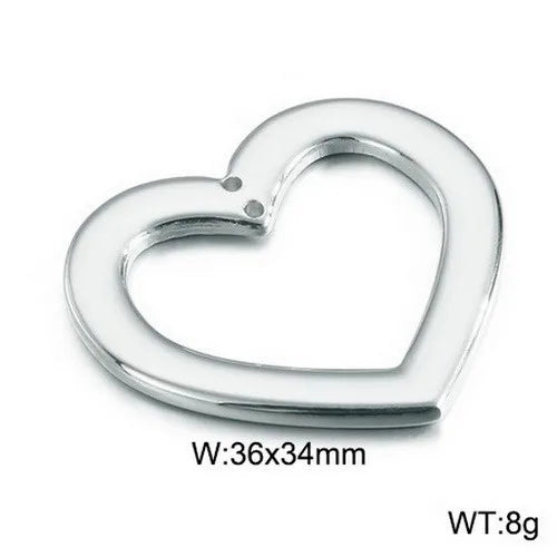 1 Piece Stainless Steel 18K Gold Plated Heart Shape