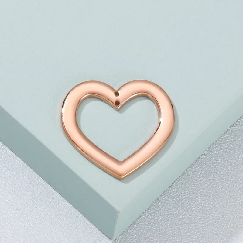 1 Piece Stainless Steel 18K Gold Plated Heart Shape