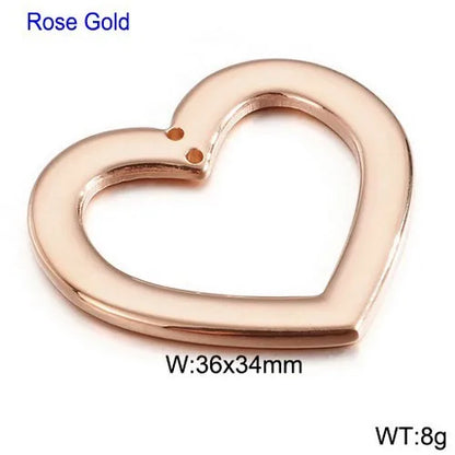 1 Piece Stainless Steel 18K Gold Plated Heart Shape