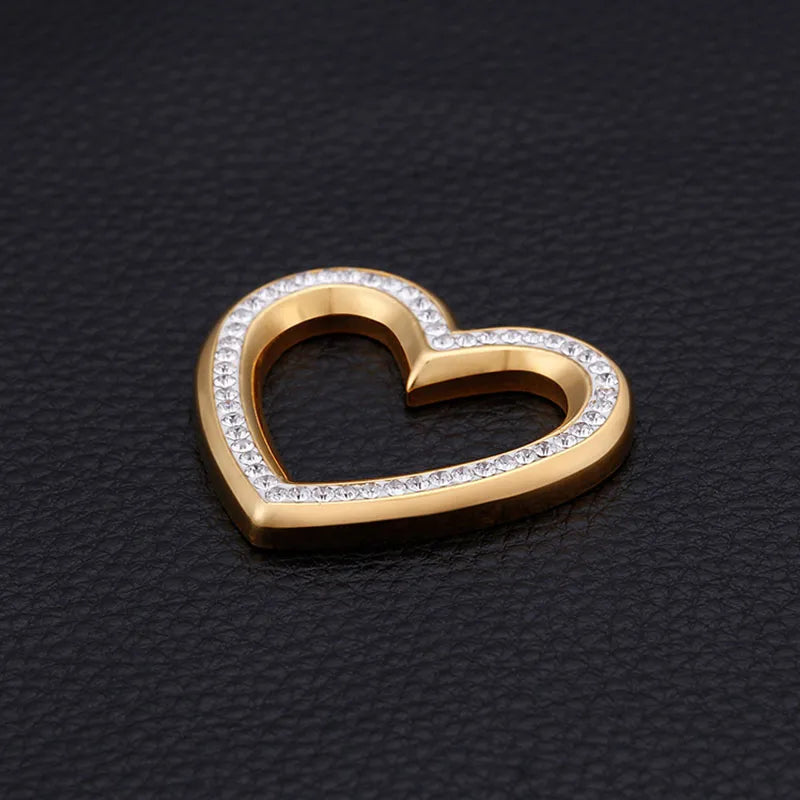 Stainless Steel Zircon 18K Gold Plated Heart Shape