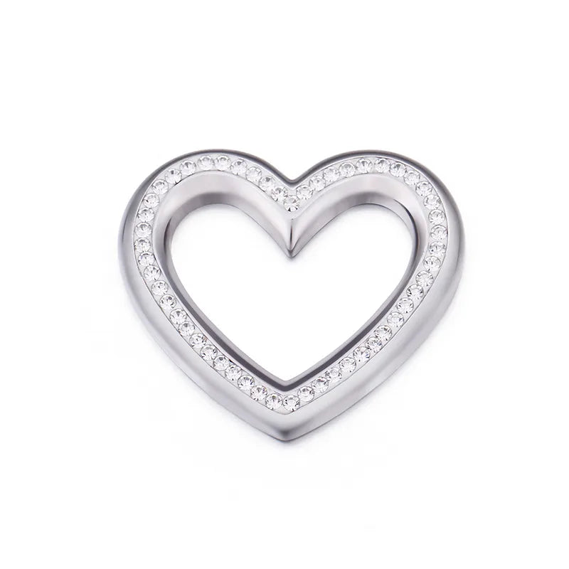 Stainless Steel Zircon 18K Gold Plated Heart Shape