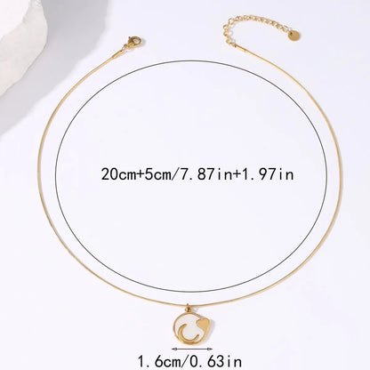 Simple Style Commute Heart Shape Stainless Steel Plating 18k Gold Plated Pendant Necklace