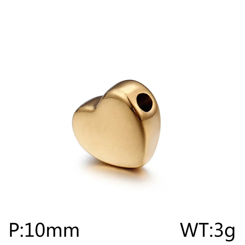 1 Piece Stainless Steel 18K Gold Plated Heart Shape