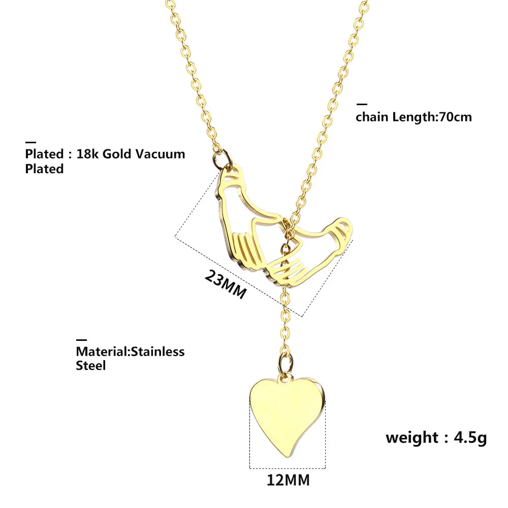 304 Stainless Steel 18K Gold Plated Simple Style Commute Plating Heart Shape Pendant Necklace