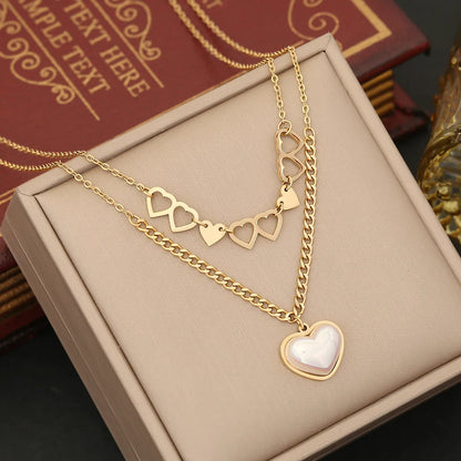 Simple Style Commute Heart Shape Stainless Steel Plating Inlay Zircon Bracelets Earrings Necklace