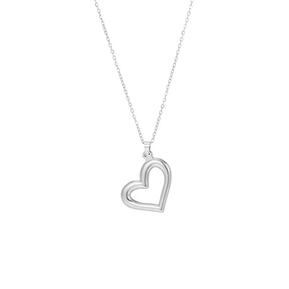 Simple Style Commute Heart Shape Stainless Steel Polishing Plating 18k Gold Plated Pendant Necklace