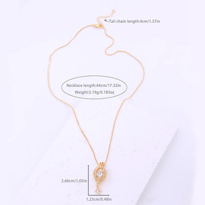 Simple Style Commute Hexagram Water Droplets Hot Air Balloon Copper 18k Gold Plated Zircon Pendant Necklace In Bulk