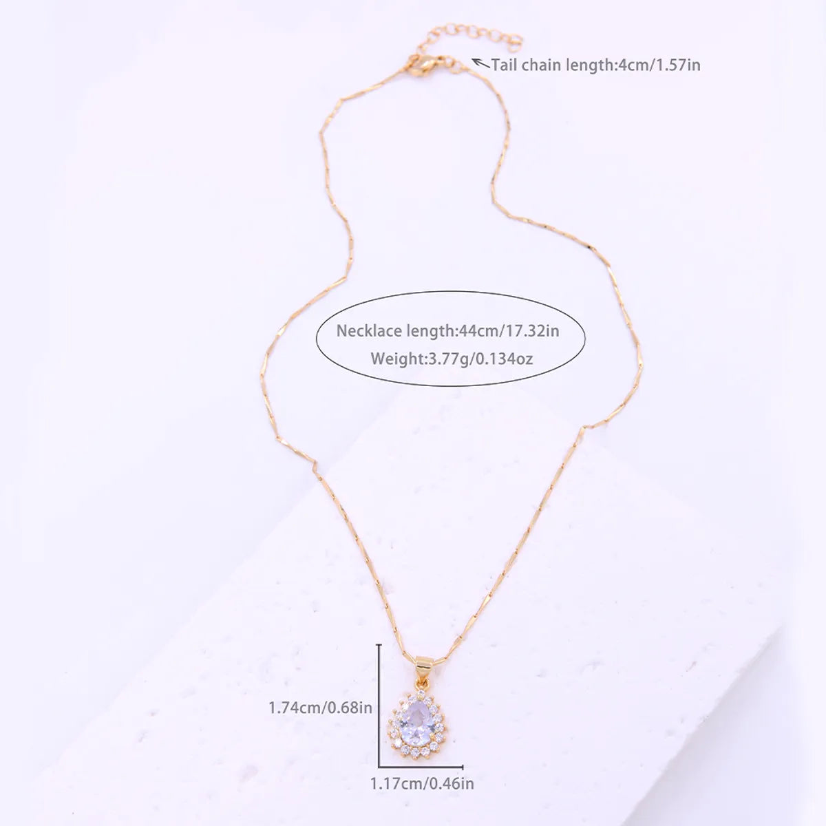 Simple Style Commute Hexagram Water Droplets Hot Air Balloon Copper 18k Gold Plated Zircon Pendant Necklace In Bulk