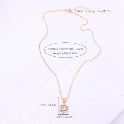 Simple Style Commute Hexagram Water Droplets Hot Air Balloon Copper 18k Gold Plated Zircon Pendant Necklace In Bulk