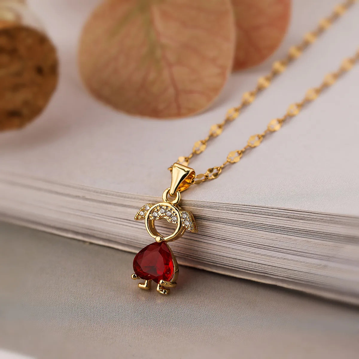 Simple Style Commute Human Copper 18k Gold Plated Zircon Pendant Necklace In Bulk