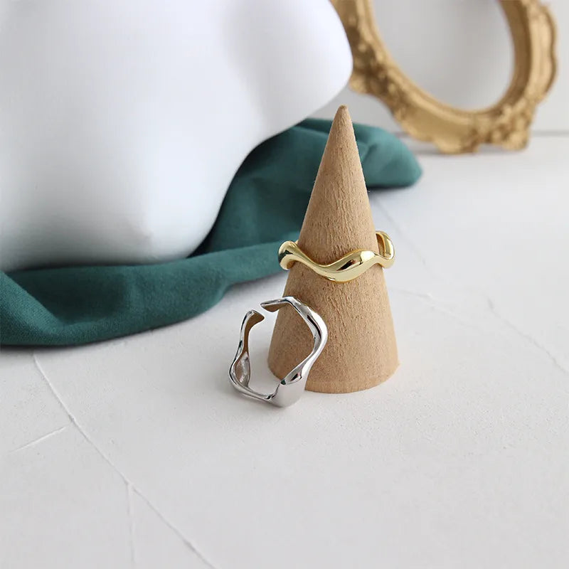 Simple Style Commute Irregular Copper Plating Open Ring