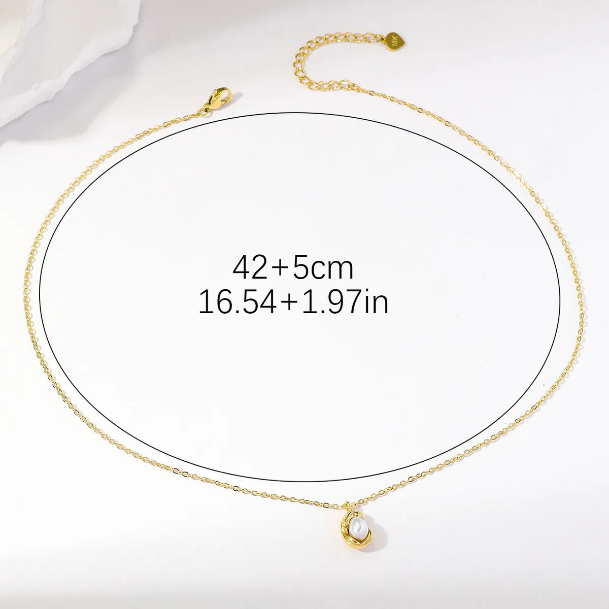 Simple Style Commute Irregular Stainless Steel Plating Inlay Pearl 18k Gold Plated Pendant Necklace