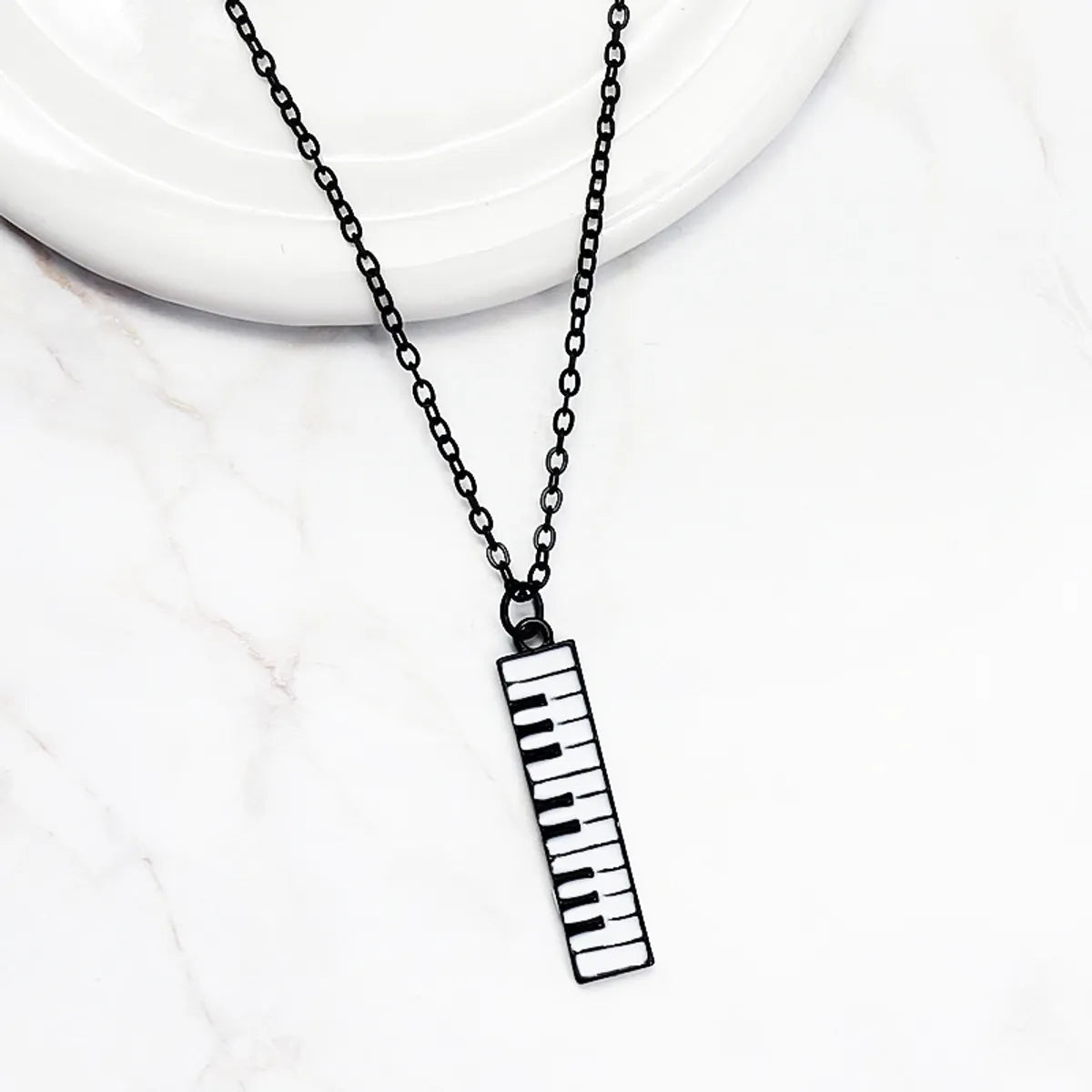 Simple Style Commute Letter Alloy Vacuum Vapor Plating Black Men'S Pendant Necklace