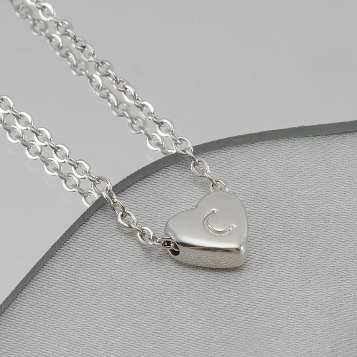 Simple Style Commute Letter Heart Shape Stainless Steel Polishing Plating Inlay 18k Gold Plated Necklace