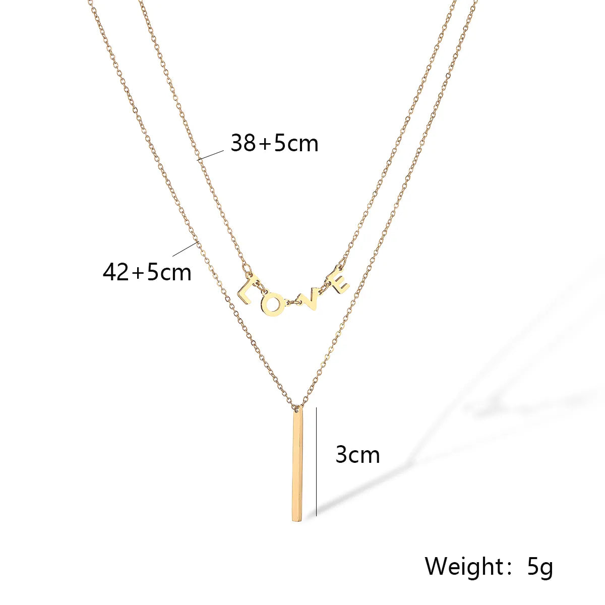 Simple Style Commute Love Titanium Steel Plating 18k Gold Plated Pendant Necklace