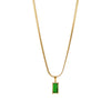 Simple Style Commute Rectangle Titanium Steel Plating Inlay Zircon Pendant Necklace