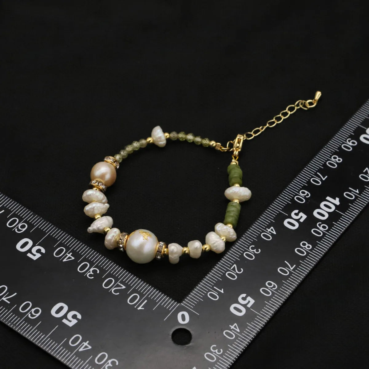 Simple Style Commute Round Freshwater Pearl Copper Beaded Plating 18k Gold Plated Bracelets