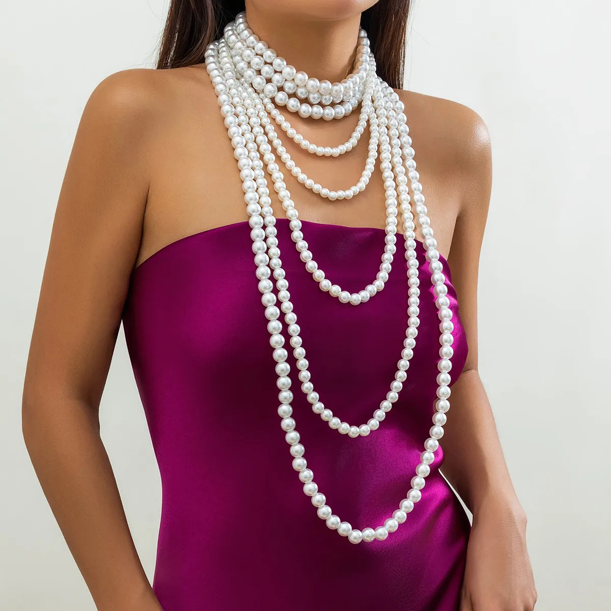 Simple Style Commute Round Imitation Pearl Beaded Women'S Necklace