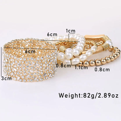 Simple Style Commute Round Oval ABS Imitation Pearl Rhinestone Wholesale Bracelets