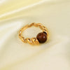 Simple Style Commute Round Stainless Steel 18k Gold Plated Rings In Bulk