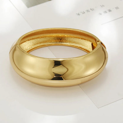 Simple Style Commute Solid Color Alloy Plating Gold Plated Women'S Bangle