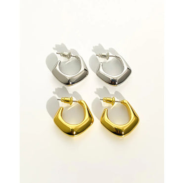 Simple Style Commute Solid Color Brass Ear Studs 1 Pair