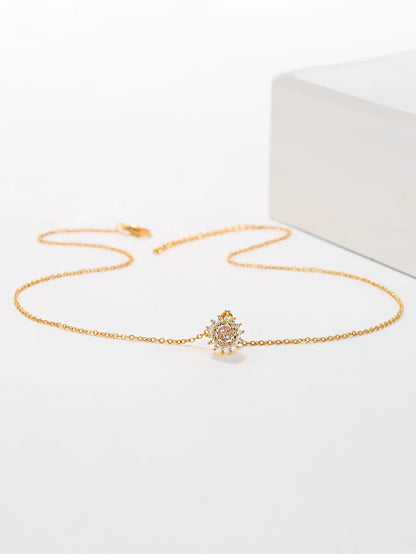 Simple Style Commute Solid Color Copper 18k Gold Plated Zircon Pendant Necklace In Bulk