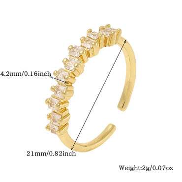 Simple Style Commute Solid Color Copper Zircon Rings In Bulk