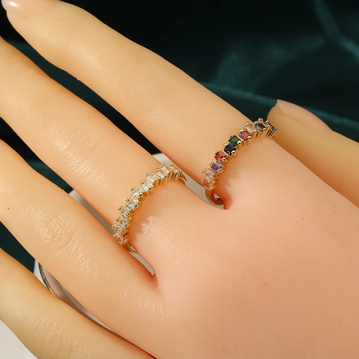 Simple Style Commute Solid Color Copper Zircon Rings In Bulk