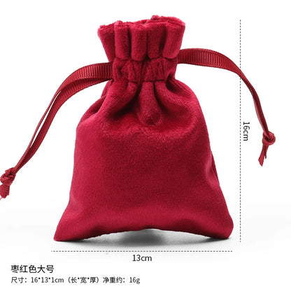 Simple Style Commute Solid Color Flannel Jewelry Packaging Bags