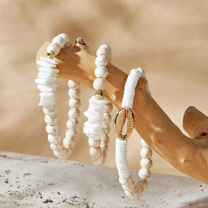 Simple Style Commute Solid Color Imitation Pearl Shell Beaded Women's Bracelets