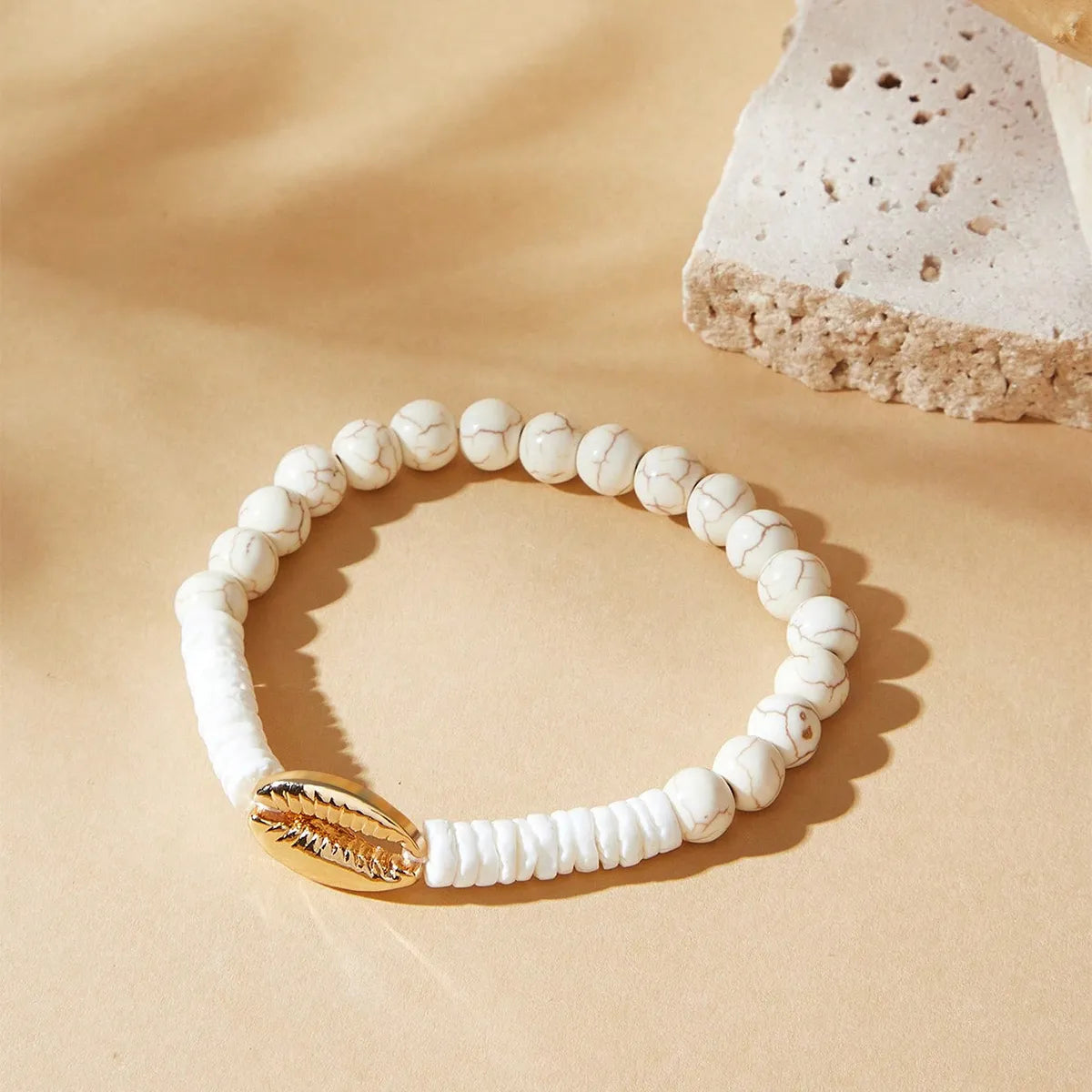 Simple Style Commute Solid Color Imitation Pearl Shell Beaded Women's Bracelets